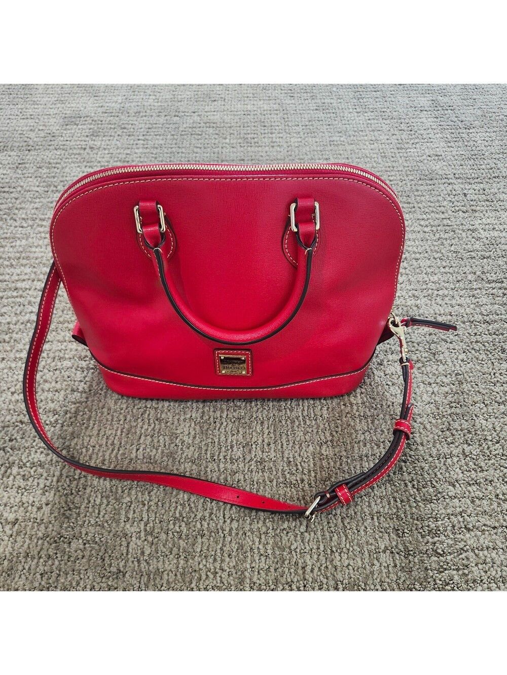 Dooney & Bourke Red Leather Satchel/Top Handle Bag